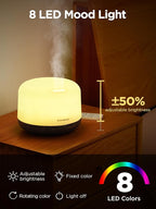 InnoGear 500ml Essential Oil Diffuser with Remote Control, Premium Ultrasonic Aromatherapy Diffusers Scent Humidifier Vaporizer Auto-Off Timer for Large Room Home, Brown
