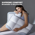Glaciman Shredded Memory Foam Pillow for Side & Back Sleepers - Firm Ergonomic Pillow for Neck Pain Relief - Machine Washable, Breathable Cooling Mesh Gusset, Queen/Standard (15"x25"x4"), Pack of 2