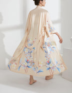 Aensso Long Soft Lightweight Silky Kimonos Robes for Women, Luxury Japanese Floral Womens Kimono Robe