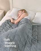 Mr. Sandman Weighted Blanket for Adults Queen Size 17 lbs, Soft Cooling Heavy Minky Blanket for Sleep, Washable Throw Blanket with Glass Beads, 60 x 80 Inches, Grey