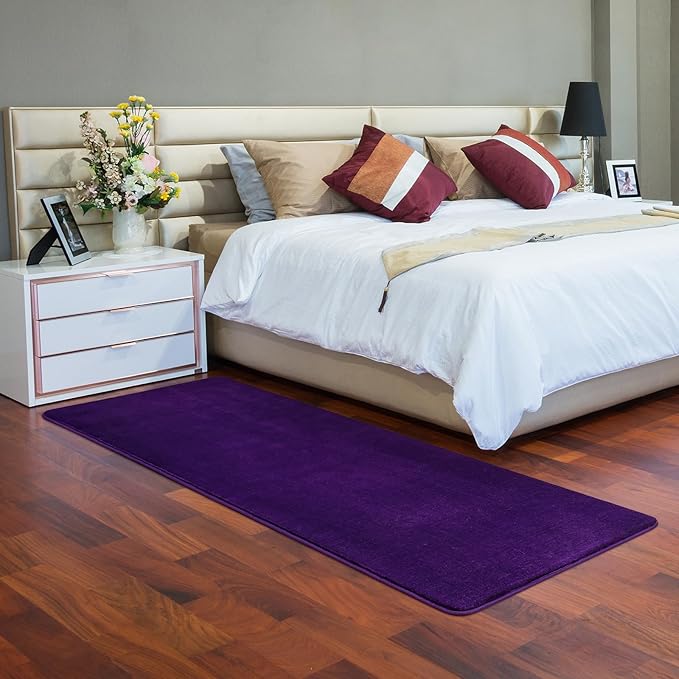 Softlife Washable Runner Rug for Bedroom Living Room Rug, 2x6 Purple Soft Fluffy Hallway Runner Rug, Non-Slip Indoor Carpet for Kitchen Laundary Room Decor Entryway Bathroom