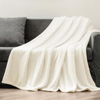 BEDELITE Fleece Blanket Twin Size Cream Throw Blankets for Couch & Bed, Luxury Plush Cozy Fuzzy Blanket 60x80 inches, Super Soft Warm Lightweight Throw Blanket for Travel Camping