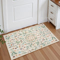 Lahome Chloe Insect Botanical Beige 2x3 Bathroom Rugs Non Slip Washable Door Mat Indoor Entrance,Boho Small Kitchen Rugs,Floral Soft Indoor Carpet Throw Mat for Entryway Laundry Bedroom(Beige,2x3)