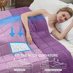 Purple Weighted Blanket for Adults 12lbs, 48"x72", Twin Full Size Cooling Heavy Throw Blanket for 110-130lbs, Microfiber Soft Thick Big Blankets Weighted Comforter Gift for Sleeping