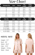 Girls & Womens Satin Pajamas Set, Silk Button-Down Sleepwear 2 Piece Nightwear, 3 Years - Women XXL