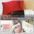 ZIMASILK 100% Pure Mulberry Silk Pillowcase for Hair and Skin Health,Soft and Smooth,Both Sides Premium Grade 6A Silk,600 Thread Count,with Hidden Zipper,1pc (King 20''x36'',Coral)