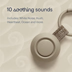 Hatch Go | Portable Sound Machine for Babies and Kids | Sleep Soother | 10 Soothing Sounds | White Noise | Shush | Travel | Registry Gift | Baby Shower | Clips on Stroller | Greige