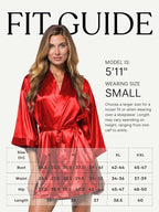 Turquaz Women's Bride Bridesmaids Silky Robe Satin Kimono Robes for Women Lingerie