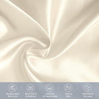 Elegant Comfort 2-Pack Cooling Viscose Satin Pillowcase Set with Hidden Zipper Closure, Silky Smooth for Best Hair and Skin Care-Beautiful Gift Box-2-Piece Satin Pillowcase Set, King, Cream