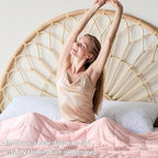 yescool Weighted Blanket for Adults (25 lbs, 60" x 80", Pink Grey) Cooling Heavy Blanket for Sleeping Perfect for 240-260 lbs, Queen Size Breathable Blanket with Premium Glass Bead, Machine Washable