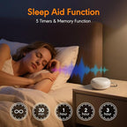 White Noise Machine for Baby Adult, Portable Sound Machine with 33 Soothing Sounds, Timer & Memory Function for Sleep, Travel, Nursery, Office and Home
