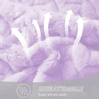 Exclusivo Mezcla Fleece Twin Size Blanket for Bed, 90x66 Inches Soft Cozy Jacquard Flannel Blankets, Lightweight Fuzzy Plush Warm for Women, Lilac Purple