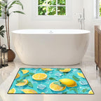 Lemon Area Rug 2x3 ft Entry Rug Washable Boho Rugs Non Slip Low Pile Floral Door Mat Small Carpet for Bedroom, Bedside, Kids Room, Office, Dining Room