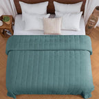 yescool Weighted Blanket for Adults (20 lbs, 88” x 104”, Teal) Cooling Heavy Blanket for Sleeping Perfect for 190-210 lbs, Queen Size Breathable Blanket with Premium Glass Bead, Machine Washable