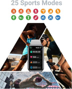 Amzhero Health Fitness Tracker with 24/7 Heart Rate, Blood Oxygen, Blood Pressure, Sleep Tracker, 5ATM Waterproof Activity Trackers with Step Tracker, Pedometer (S & L Bands Included)