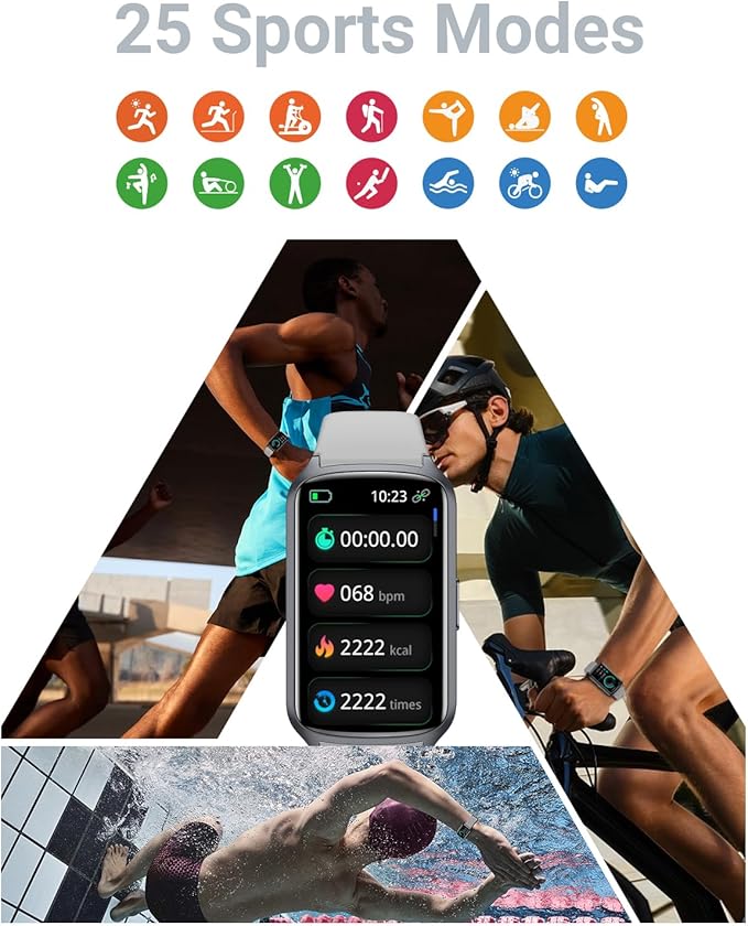 Amzhero Health Fitness Tracker with 24/7 Heart Rate, Blood Oxygen, Blood Pressure, Sleep Tracker, 5ATM Waterproof Activity Trackers with Step Tracker, Pedometer (S & L Bands Included)