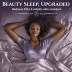 SLEEP SANCTUARY Satin Sheets King Size – 4 Piece Luxury Silky Bed Set, Softer Than Silk, 15" Deep Pocket, Cooling & Wrinkle-Free, Moisture-Wicking & Breathable for Hair & Skin (Lavender)