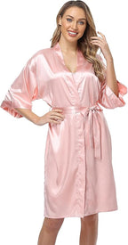 Women's Satin Robes Set with Nightgown Silk Kimono Pajamas 2 Piece Sleepwear Camisole Wedding Bride Gown Set