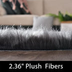 Latepis Dark Gray Faux Fur Rug 3x4 Area Sheepskin Rug for Bedroom Bedside Living Room Rugs for Sofa Cushion Playing Luxury Home Decor