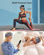 LC-dolida Sleep Headphones Headband Bluetooth 5.4, Sports Headband Earphones Wireless with Speaker Microphone USB C for Women Sleeping Gift Workout Jogging Yoga Insomnia Travel Meditation