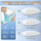 UYWO Cooling Memory Foam Pillows Firm and Soft, Standard Size 1 Pack, Original Adjustable Pillows for Side, Back or Stomach Sleepers with Removable Washable Cover