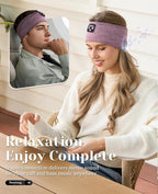 Sleep Headphones Bluetooth 5.4 Headband, Sleeping Headphones for Side Sleepers, Over-Ear Headphones with Built-in Stereo Speakers, Soft Sports Headband Music Earphones for Workout Running Air