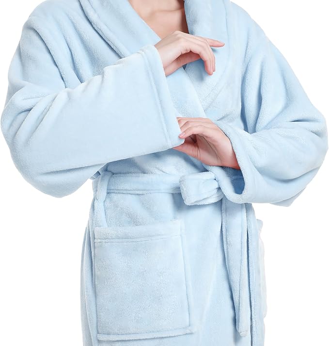 Plush Soft Robes for Women, Premium Fleece Womens Robe Cozy Warm Bathrobe