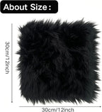 12 Inch Black Square Faux Fur Rug, Small Product Photography Background, Perfect for Jewelry, Mini Bags, Nail Art, Small Vases and Other Desktop Photography (1pcs)