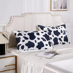 Satin Pillowcase for Hair and Skin Cow Print Pillow Cases Queen 2 Pack, Soft Cooling Silk Satin Pillowcase Set of 2 Silky Pillow Cover with Envelope Closure (20x30 inches, Cow)