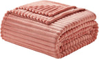 Nestl Blanket Twin Size for Bed - Cozy Warm Fuzzy Blankets for Women, Plush Small Fleece Throws for Girls - Misty Rose, 66 x 90 Inches