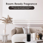 Waterless Essential Oil Diffuser, Battery Powered Mini Scent Air Machine, Aromatherapy Mist Diffuser for Home Room Car Office (Black Aluminum Alloy) (Black)