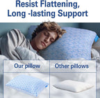 QUTOOL Firm Pillow Shredded Memory Foam, Cooling Pillow for Hot Sleeper, Adjustable Bed Pillow for Side Back Stomach Sleepers, Washable Cover, CertiPUR-US Certified, King Size