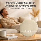 HOUSBAY Alarm Clock Sound Machine with Bluetooth Speaker - Room-Filling Sound, White Noise for Sleeping & Adult, Gentle Wake up Alarm, Cord-Free Use for Bedroom & Office, Oat Beige