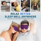 ZGGCD Sleep Mask for Side Sleeper, Light Blocking Sleeping Eye Mask for Women Men, 3D Contoured Cup Night Blindfold, Luxury Eye Cover Eyeshade with Adjustable Strap for Travel, Nap, Purple