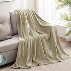 BEDELITE Fleece Blanket Oat Linen Throw Blankets for Couch & Bed, Luxury Plush Cozy Fuzzy Blanket 50x60 inches, Super Soft Warm Lightweight Throw Blanket for Travel Camping