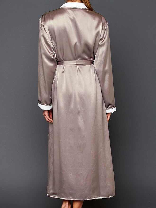 Julianna Rae Women's 100% Silk, The Heavenly Spa Robe, Sand Dollar, S/M