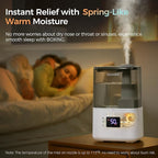BOXING 4.5L Warm and Cool Mist Ultrasonic Humidifier for Bedroom Large Room, Top Fill Essential Oil Diffuser with Remote, Auto Shut-Off Quiet Sleep Mode, Humidistat, Timer, BPA-Free, 45H Runtime