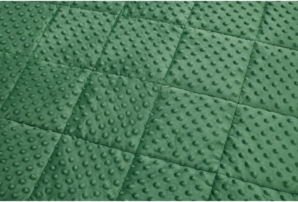 TONGDADA Minky Weighted Blanket | 40''x60'',7lbs | Cozy and Soft Minky Weighted Throw Blanket | Luxury Velvet with Premium Glass Beads | Dark Green Minky