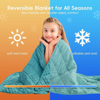 yescool Weighted Blanket 7 Pounds Teal Twin Size Cooling Weighted Throw Blanket, Minky Heavy Blankets Warm Weighted Comforter, Big Washable Thick Blankets Gift for 60-90lbs, 40 * 60in