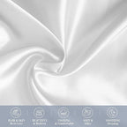 Elegant Comfort 4-Pack King Size Satin Pillowcase Set with Hidden Zipper Closure, White, 20" x 40"