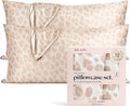 Kitsch Satin Pillowcase with Zipper for Hair & Skin - Softer Than Silk Pillow Cases, Smooth Cooling Satin Pillow Case, Wrinkle-Free, Machine Washable, King Size Satin Pillow Case 19x36, Leopard, 2pc