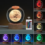 Large Crystal Ball 3D Moon Lamp Balkwan, Crystal Lamp 16 Color Changing Night Light with Remote Control for Bedroom Decor, Ideal Birthday Gift for Teens Boys and Girls, Moon Model
