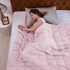 L'AGRATY Weighted Blanket - 48"x72" 15lbs Cooling Breathable Heavy Blanket Microfiber Material with Glass Beads for Adult All-Season Summer Fall Winter Soft Thick Comfort