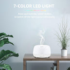 SEEDSEEL 300ML Essential Oil Diffuser with Remote Control, Aromatherapy Diffuser with 7-Color Changing LED Light for Small Rooms, Office, and Home