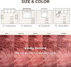 Litanika 9x12 Fluffy Shag Faux Fur Area Rug for Living Room Bedroom, Tie-Dyed Dark Red High Pile Soft Plush Shaggy Furry Bedside Playroom Dorm Carpet, Non-Slip, Non-Shedding Modern Indoor Floor Rug