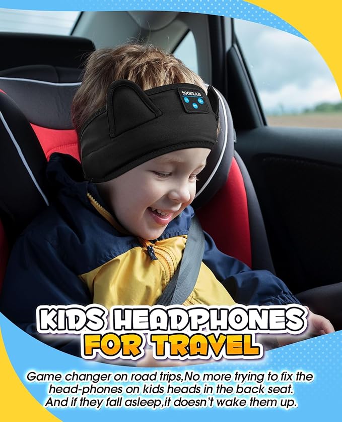 Kids Headphones Headband Toddler, Baby for ipad, Bluetooth Toddler Headphones with Wired Playback 3.5 MM Jack,Airplane Travel Essentials for Boys & Girls