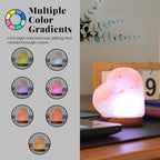 POHS USB Himalayan Mini Heart Salt Lamp, 7 Color Changing LED Bulb, Hand Crafted Crystal Rock Salt Night Light for Home Decor, Desk, and Gift | Premium Quality Wood Base and USB Cable