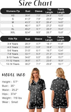 Girls & Womens Satin Pajamas Set, Silk Button-Down Sleepwear 2 Piece Nightwear, 3 Years - Women XXL