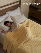 YnM King Size Weighted Blanket for Adults (88x104 Inches, 20 Pounds, Pastel Yellow), Exclusive Smallest Compartments, Heavy Bed Blanket for Two Persons of 90~160lbs on Queen or King Bed