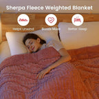 Sherpa Fleece Adult Weighted Blanket Great for Sleep, 15 lbs Dual Sided Soft Fuzzy Heavy Blankets for Couch Bed Sofa, Cozy Warm Arched Jacquard Throw for Winter (Apricot Pink, 48" x 72", 15 Pounds)